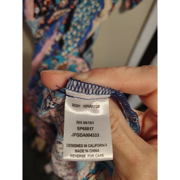 BeBop Patchwork Dress Large Bohemian Casual - Picture 3 of 5